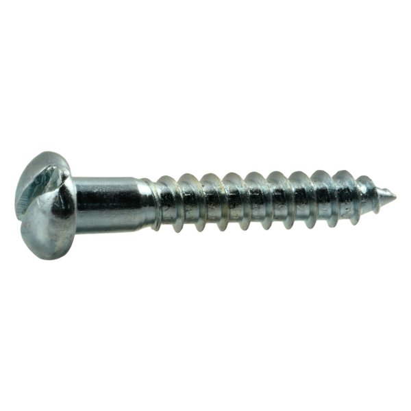 Midwest Fastener Wood Screw, #6, 7/8 in, Zinc Plated Steel Round Head Slotted Drive, 72 PK 61904